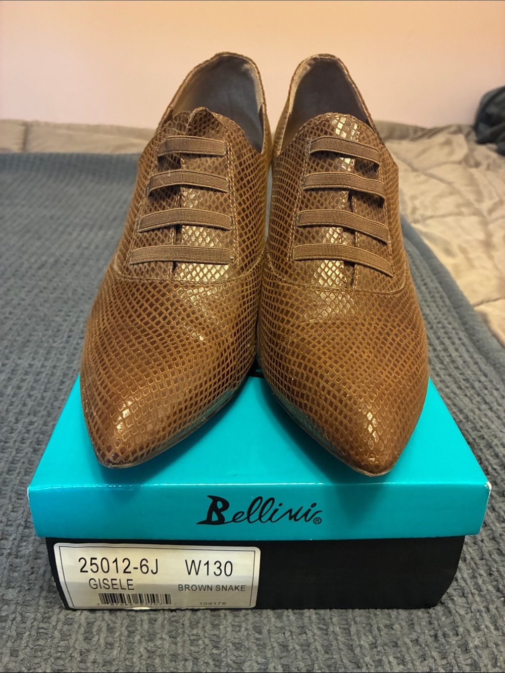 Bellini Brown Snake-Print Pointed Slip-On Booties (Wide Width)